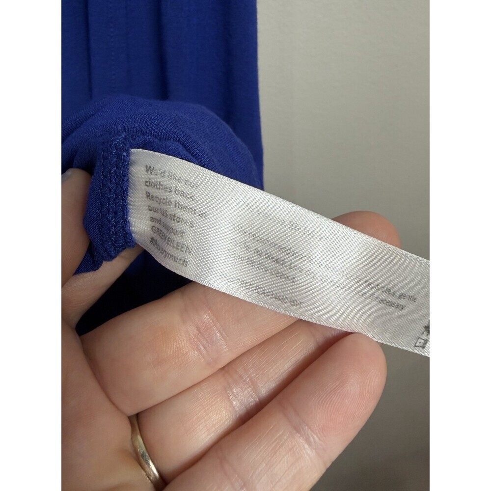 Eileen Fisher V-Neck Jersey Flare Dress Size XS Adriatic Blue Wrinkle Resistant - Picture 6 of 7